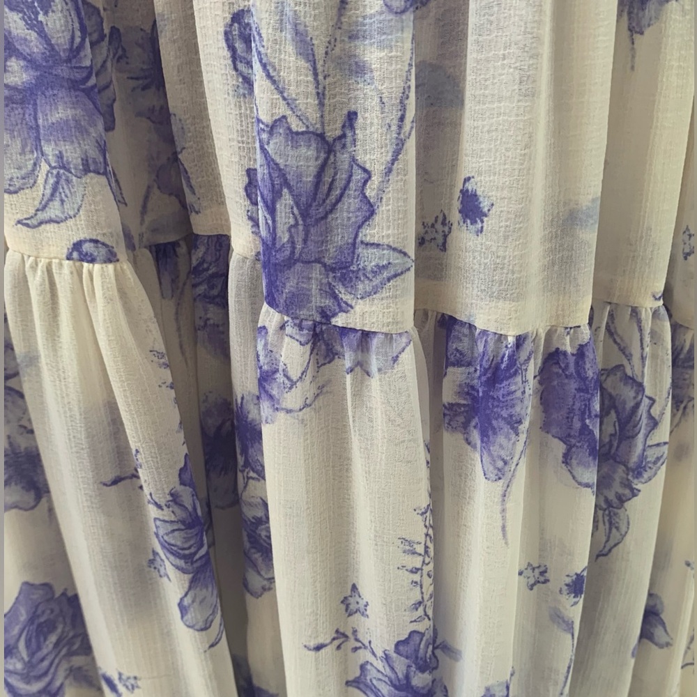Free People Maxi Dress Ivory/Purple/Blue - Picture 8 of 12